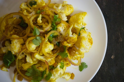 Curry-Scented Cauliflower with Golden Raisins | Relishing It
